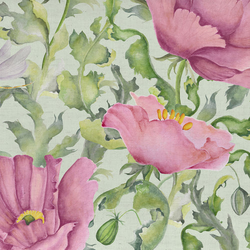 Floral Pink Fabric - Valeria Printed Cotton Fabric (By The Metre) Sage Voyage Maison