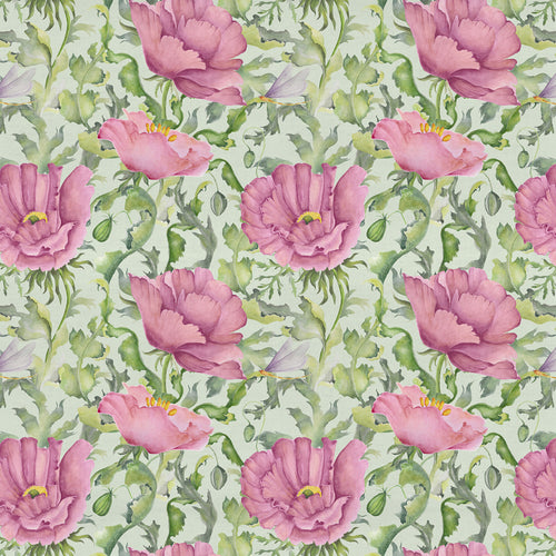 Floral Pink Fabric - Valeria Printed Cotton Fabric (By The Metre) Sage Voyage Maison