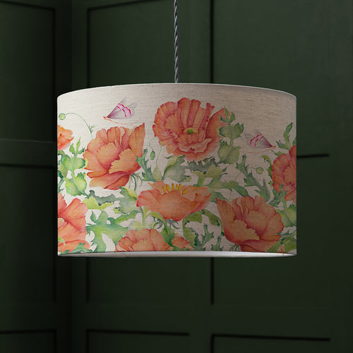 Floral Red Lighting - Valeria Eva Printed Lamp Shade Scarlet Voyage Maison