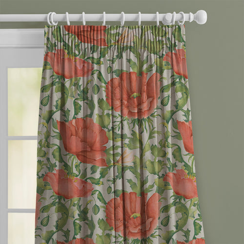 Floral Red M2M - Valeria Printed Cotton Made to Measure Curtains Scarlet Voyage Maison