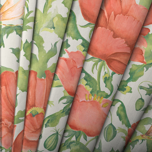 Floral Red M2M - Valeria Printed Cotton Made to Measure Curtains Scarlet Voyage Maison