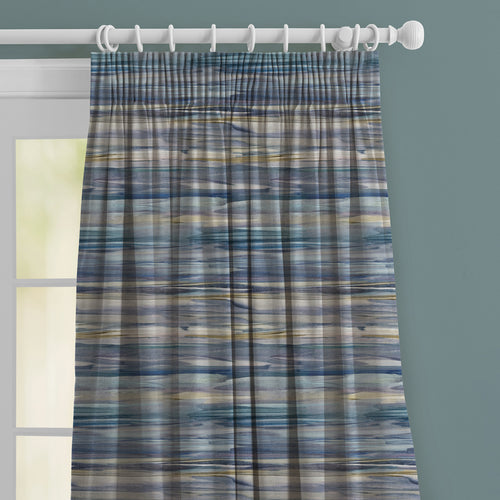 Abstract Blue M2M - Valerius Printed Made to Measure Curtains Sapphire Voyage Maison