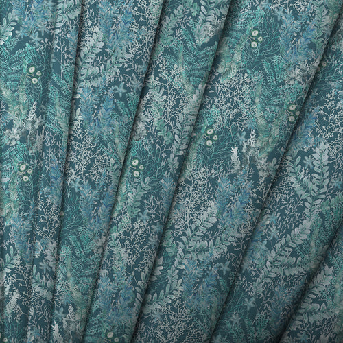 Floral Blue Fabric - Valetta Printed Cotton Fabric (By The Metre) Teal Voyage Maison