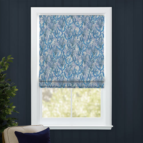 Floral Blue M2M - Valetta Printed Cotton Made to Measure Roman Blinds Cobalt Voyage Maison