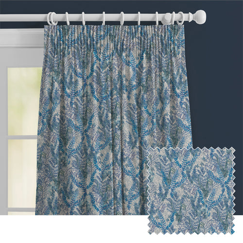Floral Blue M2M - Valetta Printed Cotton Made to Measure Curtains Cobalt Voyage Maison