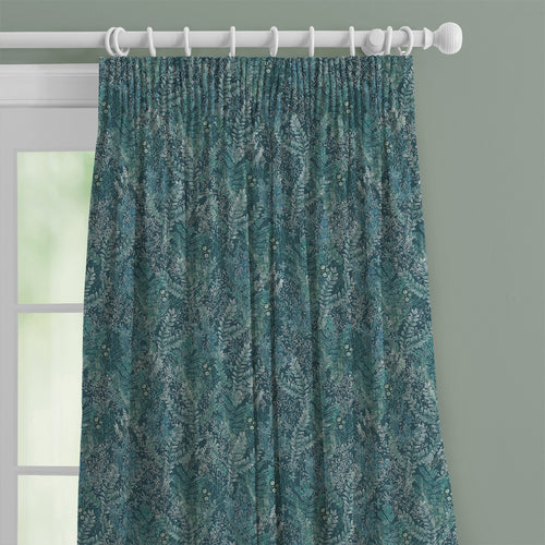 Floral Blue M2M - Valetta Printed Cotton Made to Measure Curtains Teal Voyage Maison
