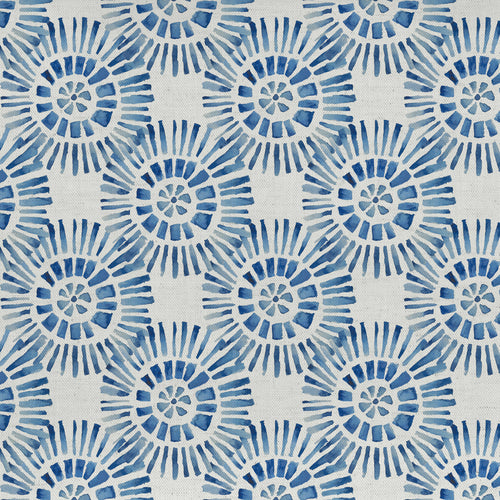 Abstract Blue Fabric - Vali Printed Cotton Fabric (By The Metre) Denim Voyage Maison