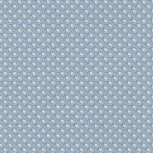 Abstract Blue Fabric - Vali Printed Cotton Fabric (By The Metre) Denim Voyage Maison