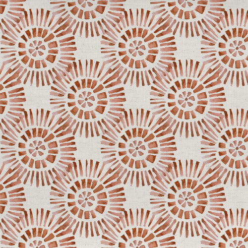 Abstract Orange Fabric - Vali Printed Cotton Fabric (By The Metre) Terracotta Voyage Maison