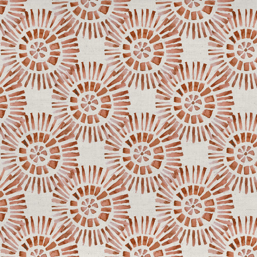 Samples - Vali Printed Cotton Fabric Sample Swatch Terracotta Voyage Maison