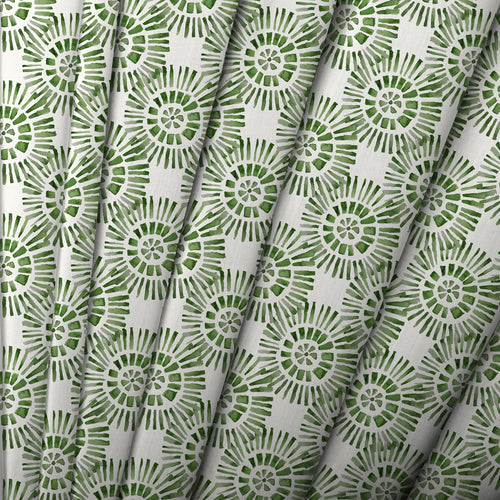 Abstract Green M2M - Vali Printed Cotton Made to Measure Roman Blinds Sage Voyage Maison