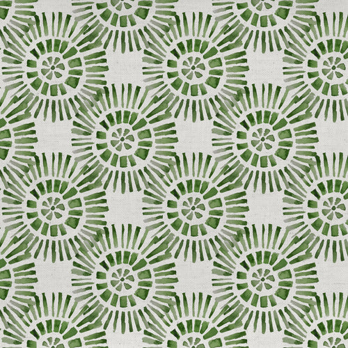 Abstract Green M2M - Vali Printed Cotton Made to Measure Roman Blinds Sage Voyage Maison