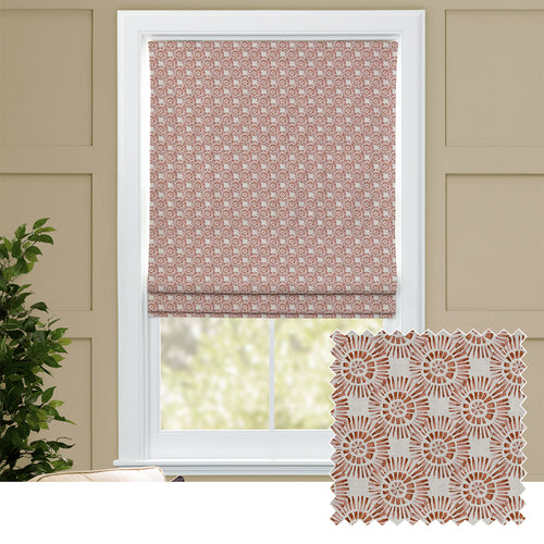 Abstract Orange M2M - Vali Printed Cotton Made to Measure Roman Blinds Terracotta Voyage Maison