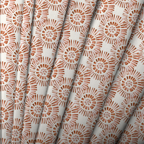 Abstract Orange M2M - Vali Printed Cotton Made to Measure Roman Blinds Terracotta Voyage Maison