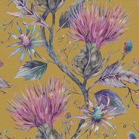  Samples - Varys Printed Fabric Sample Swatch Citrine Voyage Maison