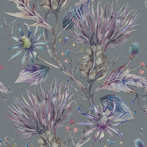 Floral Purple Fabric - Varys Printed Cotton Fabric (By The Metre) Kyanite Voyage Maison