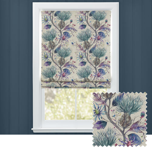 Floral Purple M2M - Varys Printed Cotton Made to Measure Roman Blinds Storm Voyage Maison