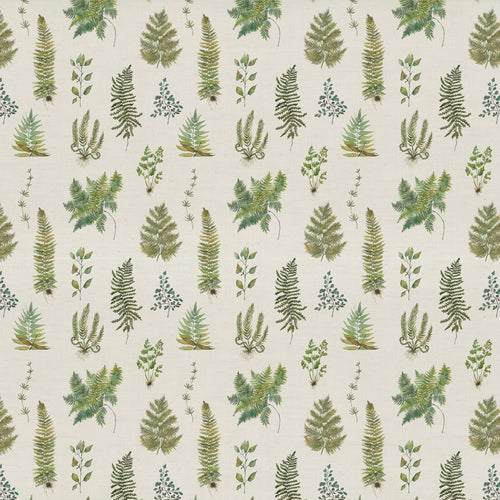 Floral Green Fabric - Verbena Printed Cotton Fabric (By The Metre) Linen Voyage Maison