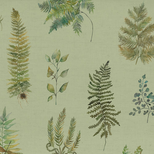 Floral Green Fabric - Verbena Printed Cotton Fabric (By The Metre) Sage Voyage Maison