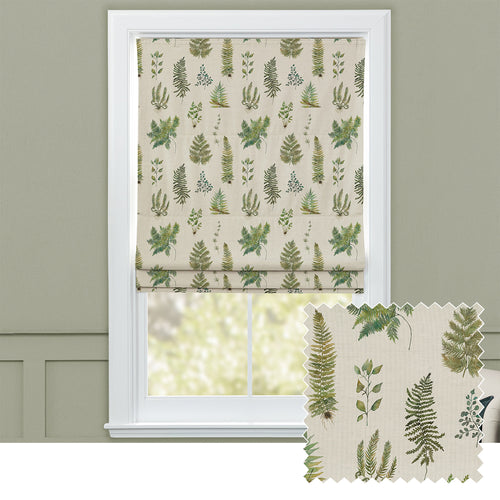 Floral Green M2M - Verbena Printed Cotton Made to Measure Roman Blinds Linen Voyage Maison