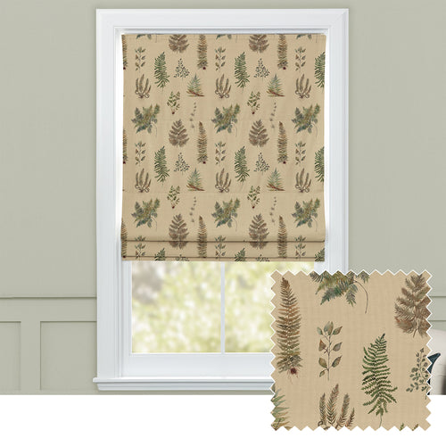 Floral Brown M2M - Verbena Printed Cotton Made to Measure Roman Blinds Mulberry Voyage Maison