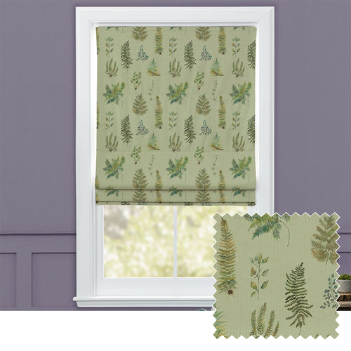 Floral Green M2M - Verbena Printed Cotton Made to Measure Roman Blinds Sage Voyage Maison