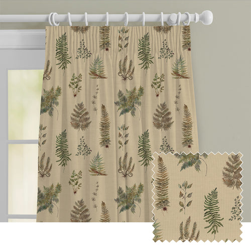 Floral Brown M2M - Verbena Printed Cotton Made to Measure Curtains Mulberry Voyage Maison