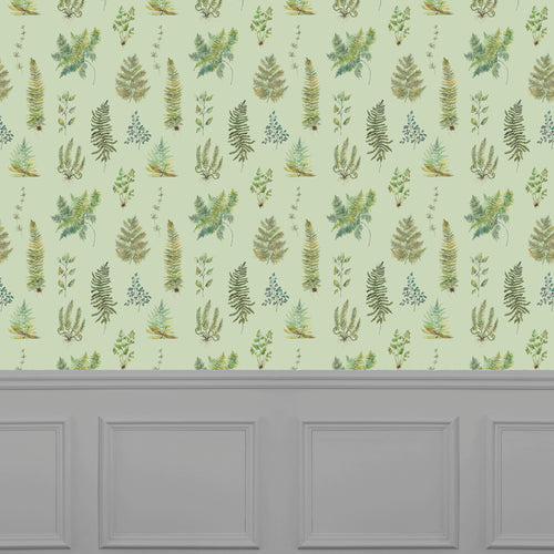 Floral Green Wallpaper - Verbena  1.4m Wide Width Wallpaper (By The Metre) Sage Voyage Maison