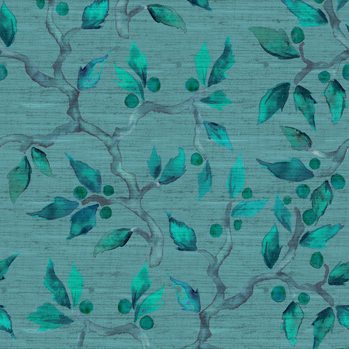 Floral Blue Fabric - Vesper Printed Fabric (By The Metre) Azurite Voyage Maison