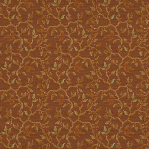 Floral Orange Fabric - Vesper Printed Fabric (By The Metre) Rust Voyage Maison