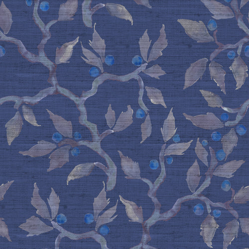  Samples - Vesper Printed Fabric Sample Swatch Sapphire Voyage Maison