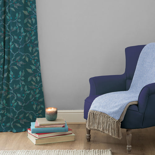 Floral Blue Fabric - Vesper Printed Fabric (By The Metre) Turquoise Voyage Maison