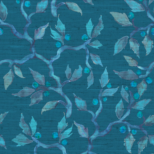Samples - Vesper Printed Fabric Sample Swatch Turquoise Voyage Maison