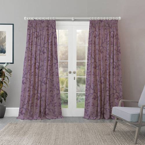 Floral Purple Fabric - Vesper Printed Fabric (By The Metre) Violet Voyage Maison