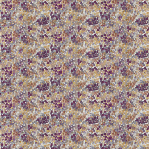 Abstract Purple Fabric - Vicente Printed Satin Fabric (By The Metre) Elderberry Voyage Maison