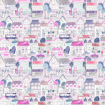 Village Streets Printed Cotton Fabric (By The Metre) Blossom
