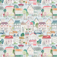  Samples - Village Streets Printed Fabric Sample Swatch Primary Voyage Maison