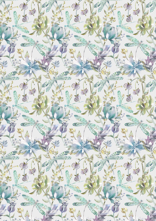 Floral Blue Fabric - Volatus Printed Cotton Fabric (By The Metre) Capri Voyage Maison