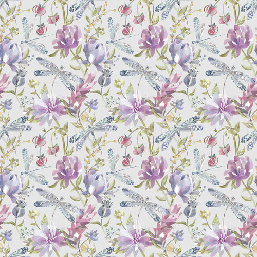Floral Purple Fabric - Volatus Printed Cotton Fabric (By The Metre) Sorbet Voyage Maison