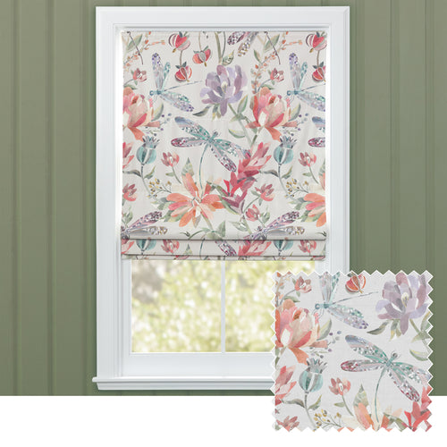 Floral Orange M2M - Volatus Printed Cotton Made to Measure Roman Blinds Cinnamon Voyage Maison