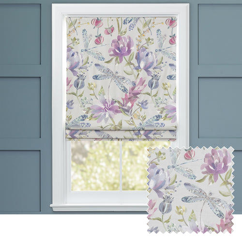 Floral Purple M2M - Volatus Printed Cotton Made to Measure Roman Blinds Sorbet Voyage Maison