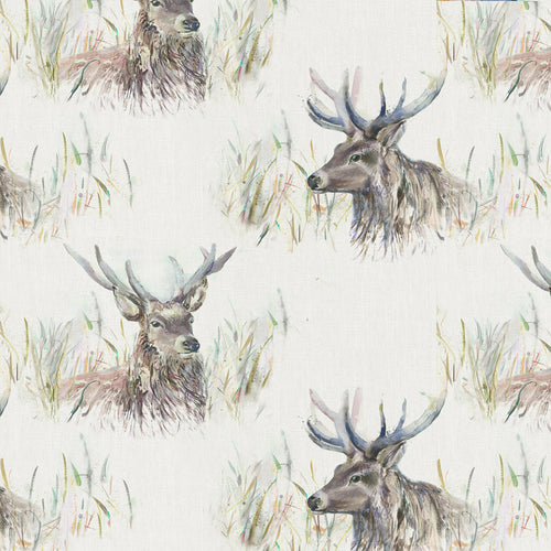  Samples - Wallace Stag Printed Fabric Sample Swatch Stag Voyage Maison