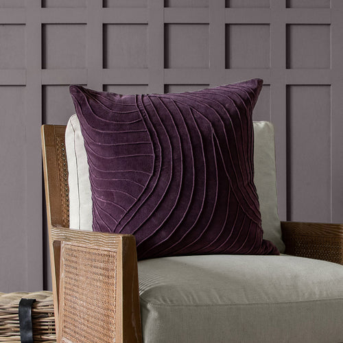 Additions Waterfall Embroidered Feather Cushion in Plum