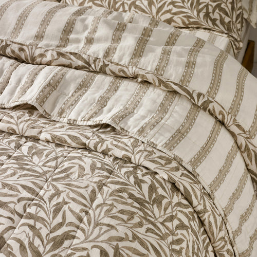 Floral Brown Bedding - Willow Boughs 100% Cotton Muslin Bedspread Natural Morris & Co