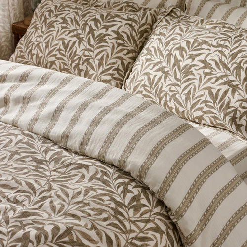 Floral Brown Bedding - Willow Boughs 100% Cotton Muslin Duvet Cover Set Natural Morris & Co