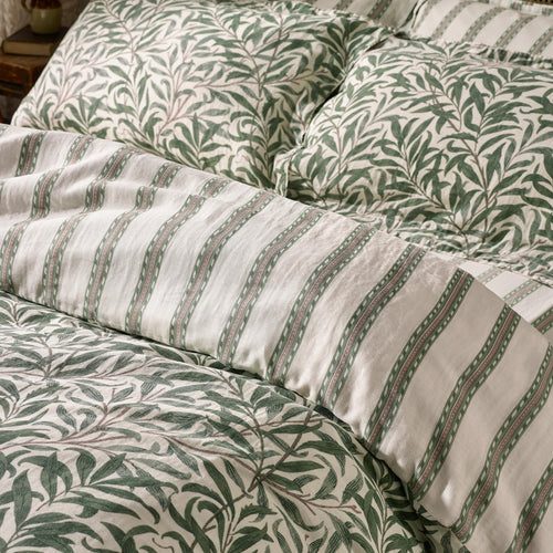 Floral Green Bedding - Willow Boughs 100% Cotton Muslin Duvet Cover Set Sage Morris & Co