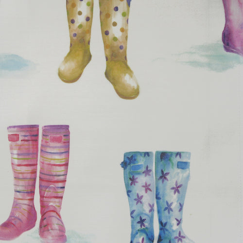 Multi Wallpaper - Welly Boots  1.4m Wide Width Wallpaper (By The Metre) Cream Voyage Maison