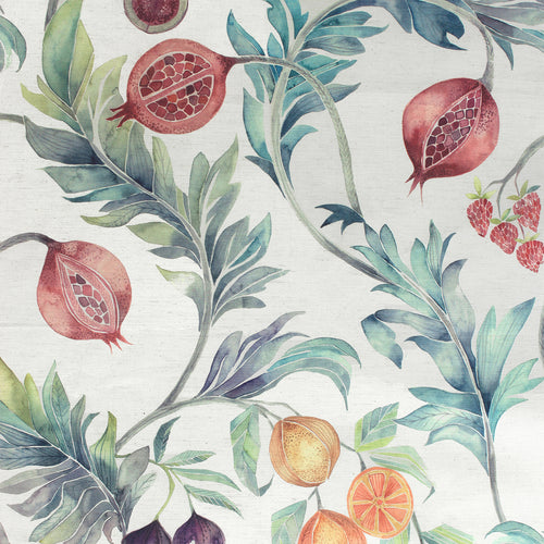 Floral Red Fabric - Weycroft Printed Cotton Fabric (By The Metre) Pomegranate Voyage Maison