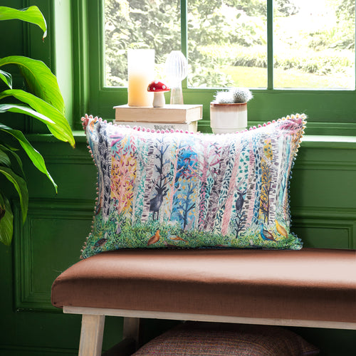 Voyage Maison Whimsical Tale Printed Feather Cushion in Dawn
