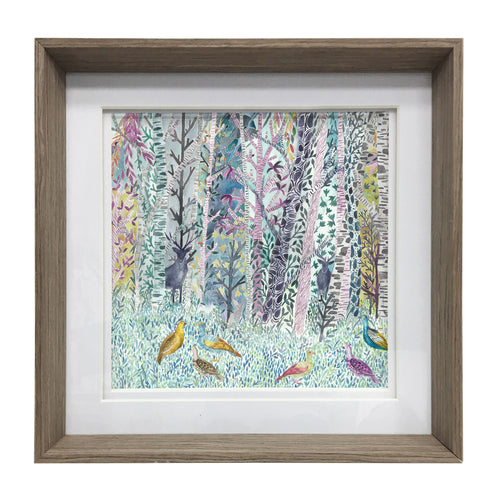 Animal Purple Wall Art - Whimsical Forest  Framed Print Nut Voyage Maison